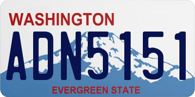 WA license plate ADN5151