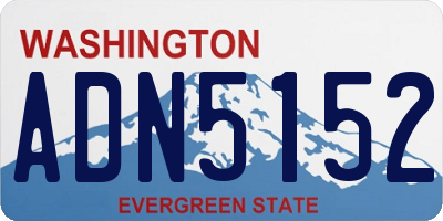 WA license plate ADN5152