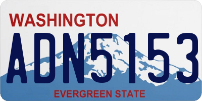 WA license plate ADN5153