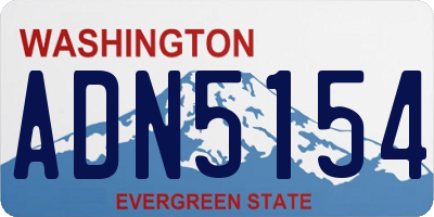 WA license plate ADN5154