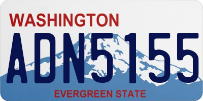 WA license plate ADN5155