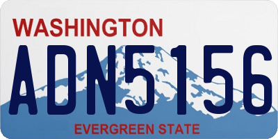 WA license plate ADN5156