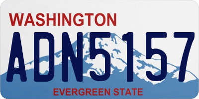 WA license plate ADN5157