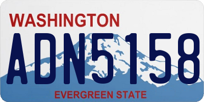 WA license plate ADN5158