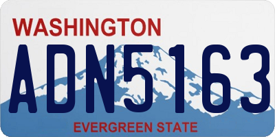 WA license plate ADN5163