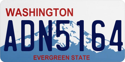WA license plate ADN5164