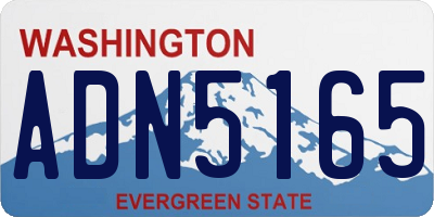 WA license plate ADN5165