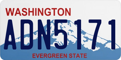 WA license plate ADN5171