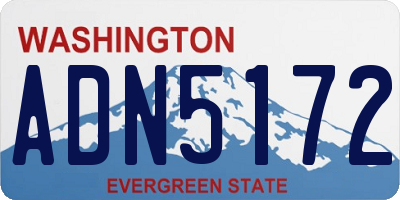 WA license plate ADN5172