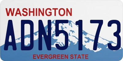 WA license plate ADN5173