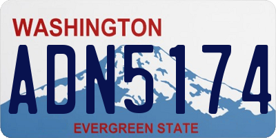 WA license plate ADN5174