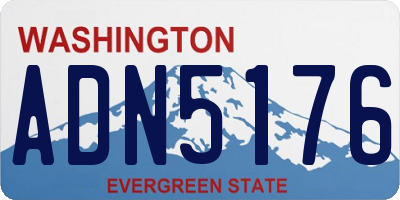 WA license plate ADN5176