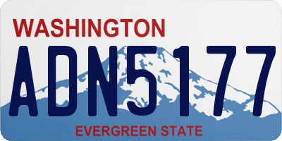 WA license plate ADN5177