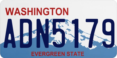 WA license plate ADN5179