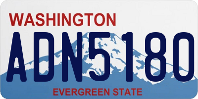 WA license plate ADN5180