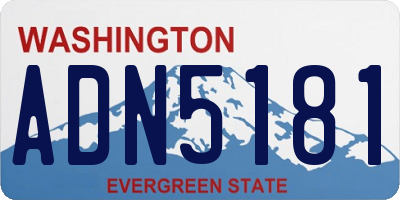 WA license plate ADN5181