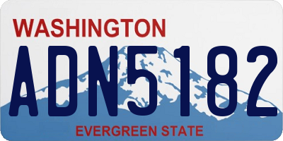 WA license plate ADN5182