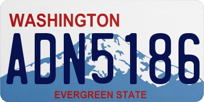 WA license plate ADN5186