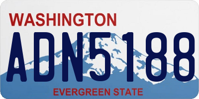 WA license plate ADN5188