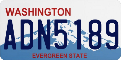 WA license plate ADN5189