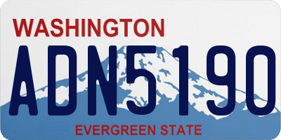 WA license plate ADN5190