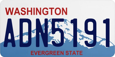 WA license plate ADN5191