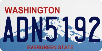 WA license plate ADN5192