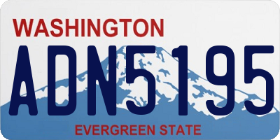 WA license plate ADN5195