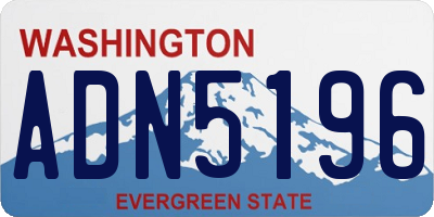 WA license plate ADN5196