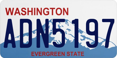 WA license plate ADN5197