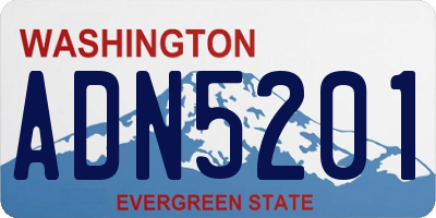 WA license plate ADN5201
