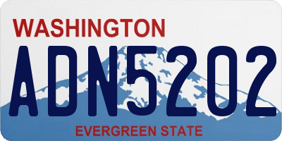 WA license plate ADN5202