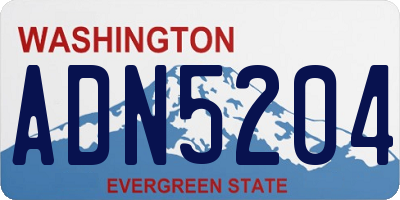 WA license plate ADN5204