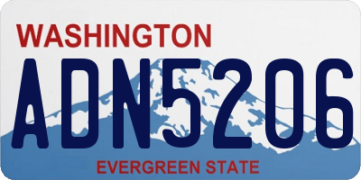 WA license plate ADN5206