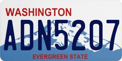 WA license plate ADN5207