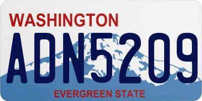 WA license plate ADN5209