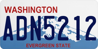 WA license plate ADN5212