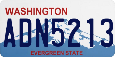 WA license plate ADN5213