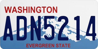 WA license plate ADN5214