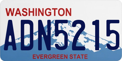 WA license plate ADN5215