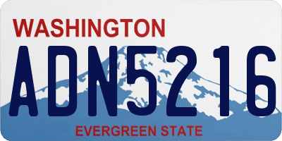WA license plate ADN5216