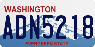 WA license plate ADN5218