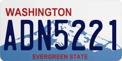 WA license plate ADN5221