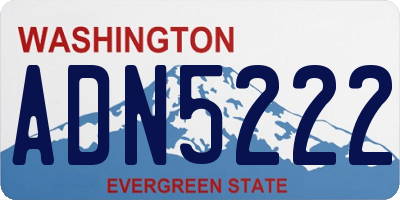 WA license plate ADN5222