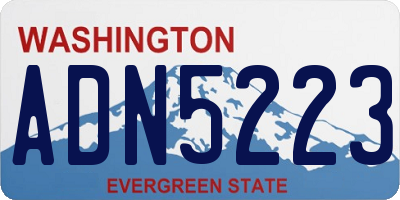 WA license plate ADN5223
