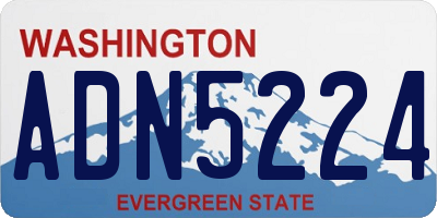 WA license plate ADN5224