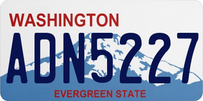 WA license plate ADN5227