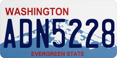 WA license plate ADN5228