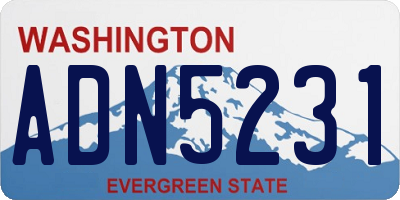 WA license plate ADN5231