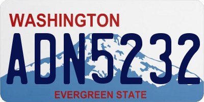 WA license plate ADN5232